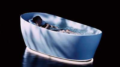 Women in a floating tub
