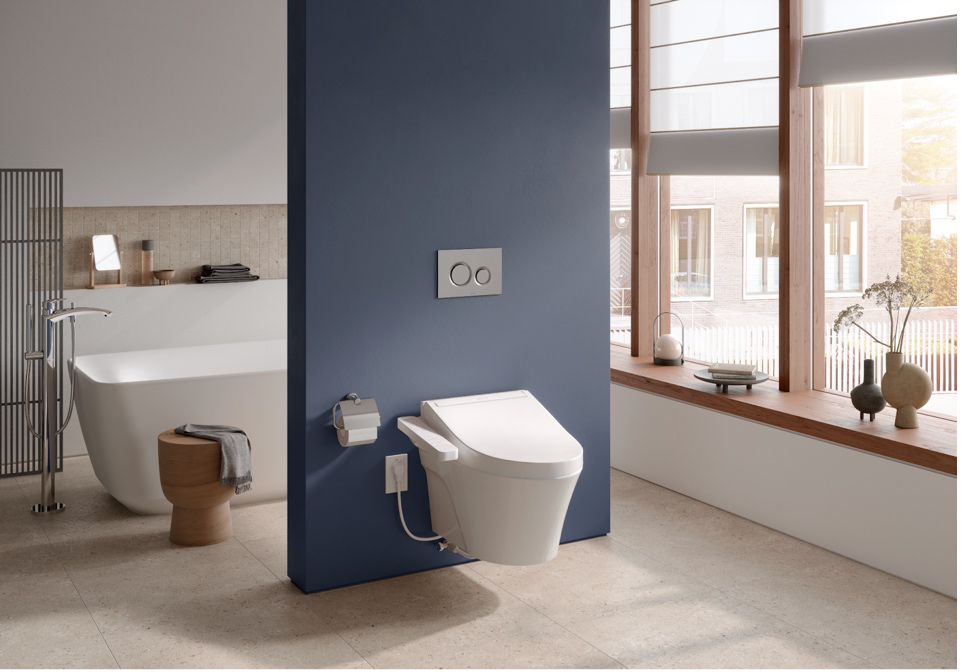 image of wall hung TOTO WASHLET with side panel