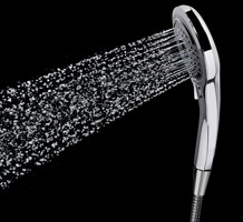 Shower head spraying water