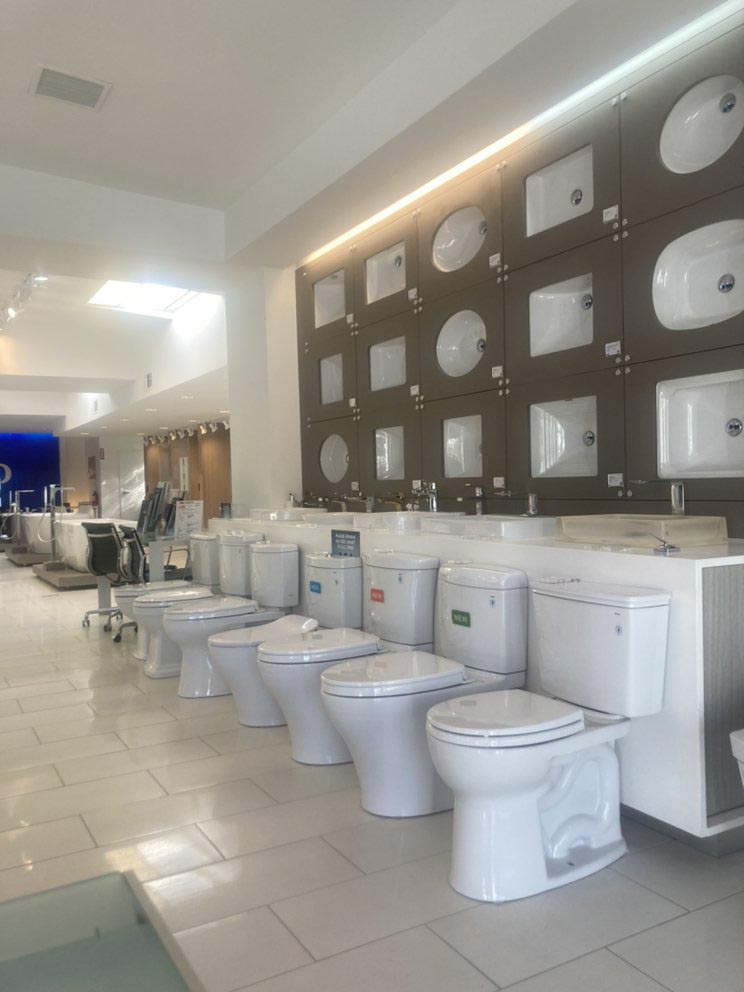 Toilets and lavatories on display