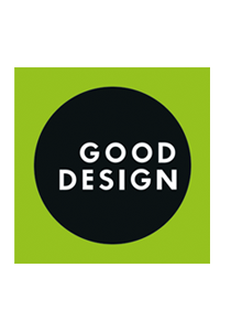 Good Design logo. Links to the award winning products page Good Design section