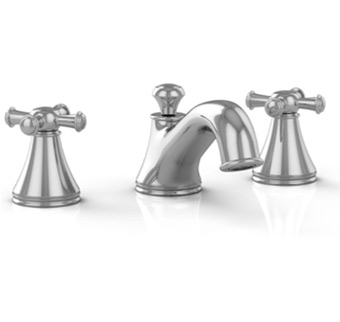 Vivian Widespread Faucet offers cross handles.