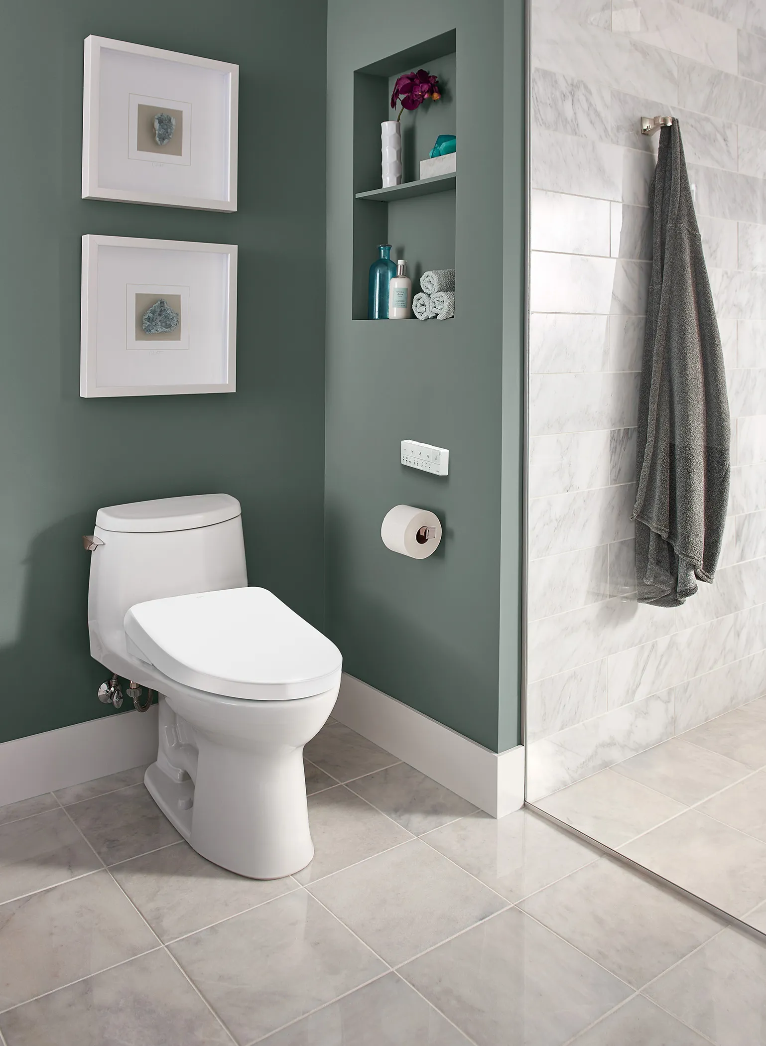 TOTO one-piece WASHLET+ bidet toilet combines luxury, eco-friendly performance, and ADA-compliant design for accessible, sustainable bathrooms.