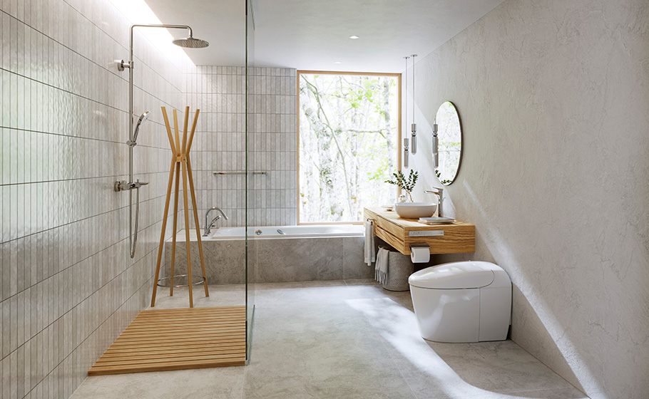 Modern bathroom with TOTO fixtures